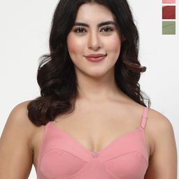 LILY manoop Women Pack Of 3 Solid Full Coverage Non Padded Non Wired Everyday Bra-37