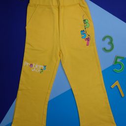 Totle Cotton Problems What Text Printed Pant - Yellow image 4