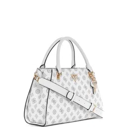 GUESS Printed PU Structured Satchel with Cut Work image 4