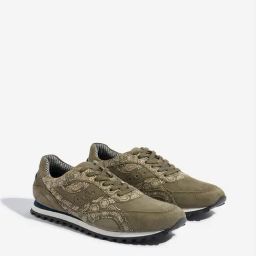 SOLEPLAY by Westside Olive Paisley Design Lace-Up Sneakers-12