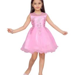 Aarika Kids Pink Patch Work Frock-image-34