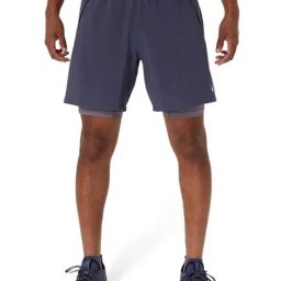 Asics Men's Indigo Fog & Lavender Grey Road 2n1 7in Shorts-image-93