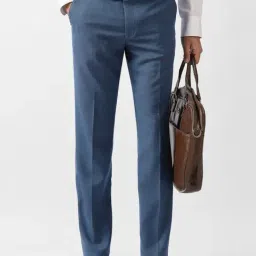 Van Heusen Blue Slim Fit Trousers-picture-5