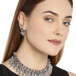 Zaveri Pearls Multicolor Alloy Casual Necklace & Earring Set-50
