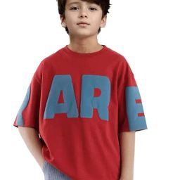 Rare Ones Boys Red Cotton Printed T-Shirt-image-2