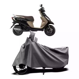 Auto Pearl Two Wheeler Cover with Bag for TVS Scooty Zest 110, Silver-image-98