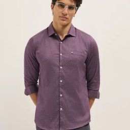 The Bear House Purple Cotton Tailored Fit Print Formal Shirt-picture-31
