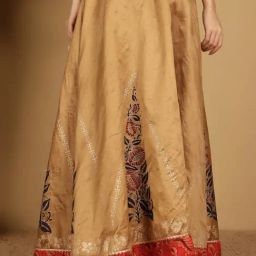 Kaanchie Nanggia Beige Silk Skirt-picture-41