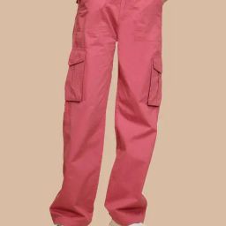 Global Republic Dark Peach Regular Fit Mid Rise Cargos-image-13