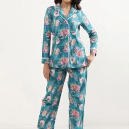 Elleven from Aurelia Blue Cotton Printed Shirt Pyjamas Set-picture-20