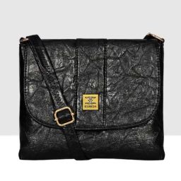 Esbeda Black Textured Medium Sling Handbag-image-93