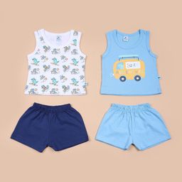 V-Mart Boys Pack Of 2 Printed Pure Cotton T-Shirt With Shorts-picture-26
