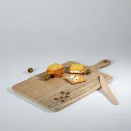 ellementry Leafy Twig Natural Wooden Rectangular Chopping Board - Set of 1-27