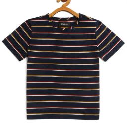 LADORE Kids Navy Blue Striped T-Shirt-image-53