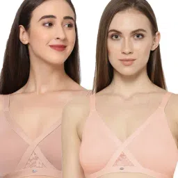Soie Multicolor Non Wired Non Padded Full Coverage Bra (Pack Of 2)-2
