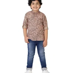 Fabindia Kids Beige Printed Kurta-picture-46
