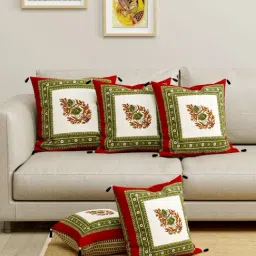 Living Roots Multicolor Cotton Cushion Covers - Set of 5-image-78