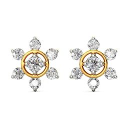 Joyalukkas 18k Yellow Gold & Diamond Stud Earrings for Girls-picture-16