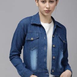 VOXATI Blue Regular Fit Denim Jacket-image-27