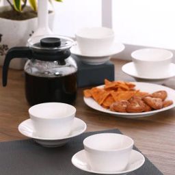 Clay Craft White Ceramic Cup & Saucer - Set of 12 (180 ml each)-image-14