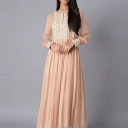 Wishful by W Pink Embellished Flared Kurta-image-63
