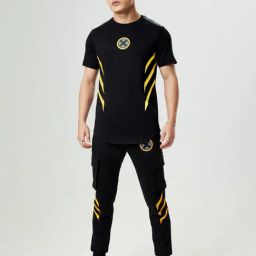 The Souled Store Black Wolverine T-Shirt & Cargo Joggers-image-61