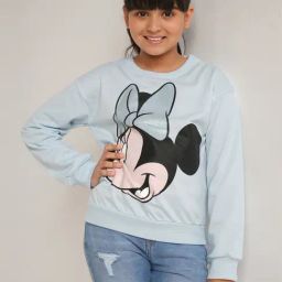 AND GIRL Kids Powder Blue & Pink Printed Full Sleeves Sweatshirt-image-76