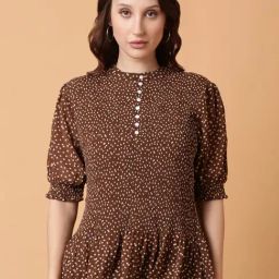 SHOWOFF Brown Printed Top-image-45