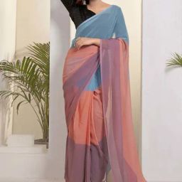 Satrani Multicolored Saree With Unstitched Blouse-image-19