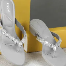 Mochi Women's Grey Thong Sandals-image-65
