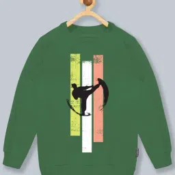 Kiddopanti Kids Green Printed Full Sleeves Sweatshirt-image-74