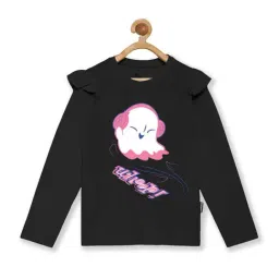 Kiddopanti Kids Black & White Cotton Printed Full Sleeves Tee-image-68