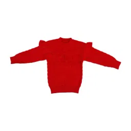 Baby Moo Kids Red Textured Pattern Full Sleeves Sweater-image-79