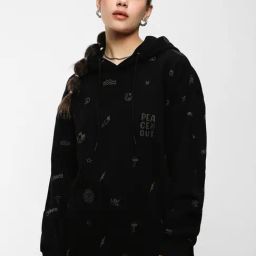 Bewakoof Black Graphic Print Hoodie-picture-17