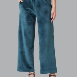 Van Heusen Teal Blue Mid Rise Pants-image-41
