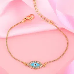 Estele Gold-Plated Spiritual Evil Eye Bracelet with Crystals & Enamel for Women-image-98