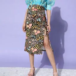 KASSUALLY Multicolor Floral Print Skirt-picture-27