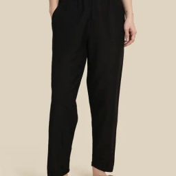 Kryptic Black Cotton Plain Lounge Pants-image-22