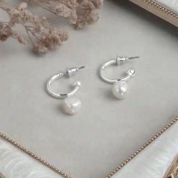 Accessorize London Silverplated Pearl Drop Earrings-27