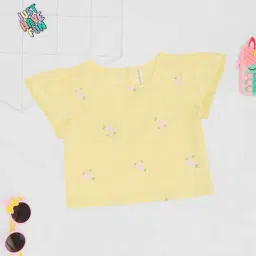 Pantaloons Junior Girls Wax Yellow Casual Tops & Tees-picture-22