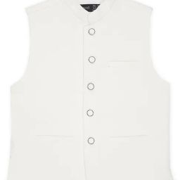 Cavio Kids White Solid Nehru Jacket-picture-10