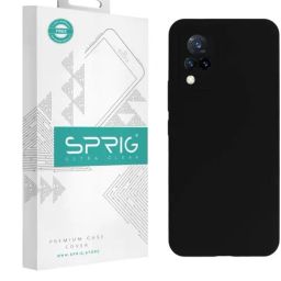 Sprig Liquid Silicone Back Cover for Vivo V21 5G (Black)-image-71
