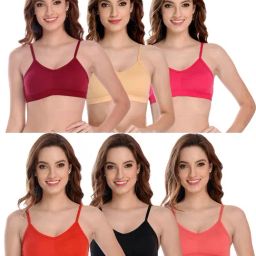 AROUSY Black & Yellow Cotton Beginner's Bra - Pack Of 6-picture-48