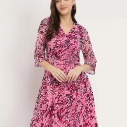 Fablestreet Pink Printed Casual Dress-picture-1