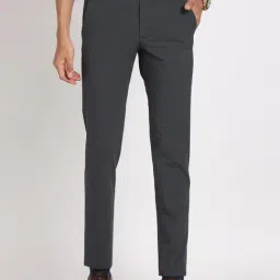 Turtle Grey Slim Fit Chequered Trousers-picture-4