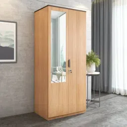 Nilkamal Milford Brown Engineered Wood 2 Door Mirror Wardrobe-image-95