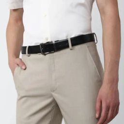 Louis Philippe Black Leather Solid Reversible Belt-image-15