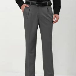 SHOWOFF Black Straight Fit Self Design Trousers-image-98
