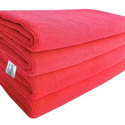 Softspun 40x40 cm 340 GSM Red Microfiber Towel Pack of 4 Pcs-image-33