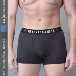 Dollar Bigboss Assorted Cotton Regular Fit Trunks - Pack Of 3-picture-17